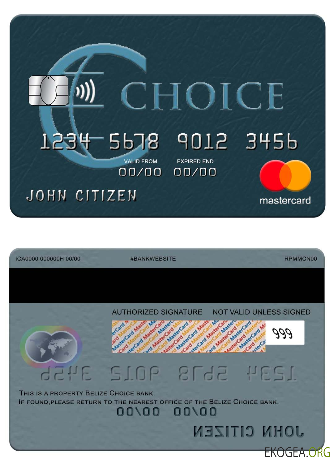 Carte Mastercard de la banque Belize Choice